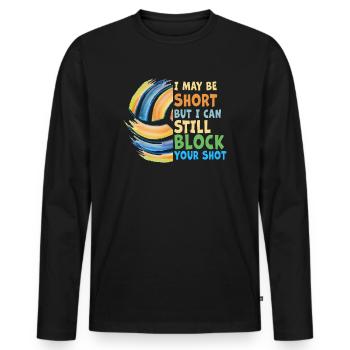 Je peux bloquer votre tir Volleyball de plage - T-shirt manches longues Premium bio Homme - noir - Devant - Nico (187cm)