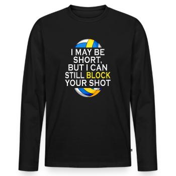 Je peux bloquer votre tir Volleyball de plage - T-shirt manches longues Premium bio Homme - noir - Devant - Nico (187cm)