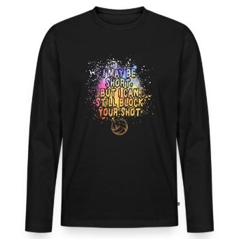 Je peux bloquer votre tir Volleyball de plage - T-shirt manches longues Premium bio Homme - noir - Devant - Nico (187cm)