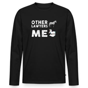 Autres avocats Me Licorne Cheval - T-shirt manches longues Premium bio Homme - noir - Devant - Nico (187cm)