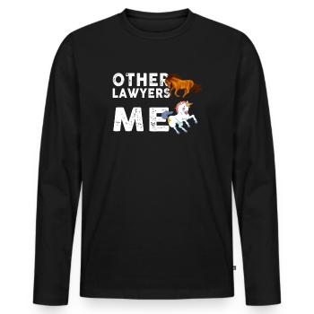 Autres avocats Me Licorne Cheval - T-shirt manches longues Premium bio Homme - noir - Devant - Nico (187cm)