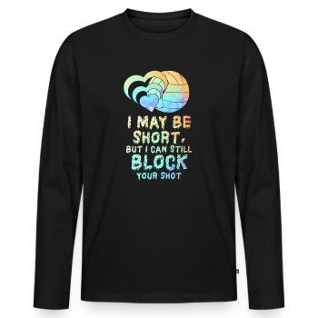 Je peux bloquer votre tir Volleyball de plage - T-shirt manches longues Premium bio Homme - noir - Devant - Nico (187cm)