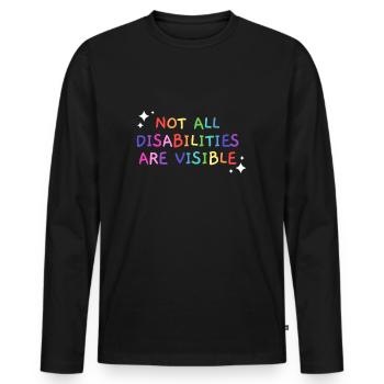 Nicht alle Behinderungen sind sichtbar behindert - Männer Premium Bio Langarmshirt - Schwarz - Vorne - Nico (187cm)