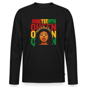 Juneteenth 1865 Remembering My Ancestors - Men's Premium Organic Long Sleeve Shirt - black - Front - Nico (187cm)