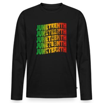 18 juin 1865 En souvenir de mes ancêtres - T-shirt manches longues Premium bio Homme - noir - Devant - Nico (187cm)