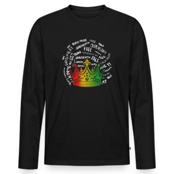 Juneteenth 1865 Remembering My Ancestors - Men's Premium Organic Long Sleeve Shirt - black - Front - Nico (187cm)