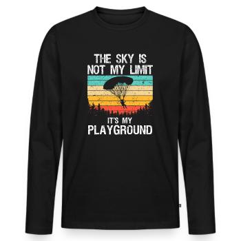Funny Skydiving Art For Men Women Skydive Lover - Men's Premium Organic Long Sleeve Shirt - black - Front - Nico (187cm)