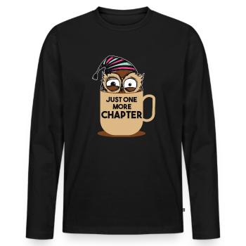 Drôle de livre Cadeau amoureux | Encore un chapitre - T-shirt manches longues Premium bio Homme - noir - Devant - Nico (187cm)