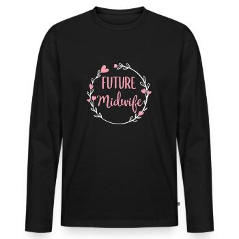 Futures sages-femmes Sages-femmes Étudiante en sage-femme - T-shirt manches longues Premium bio Homme - noir - Devant - Nico (187cm)