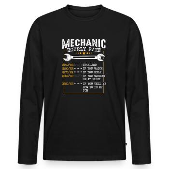 Mechanic Hourly Rate Labor Rates, Co-Workers Car - Men's Premium Organic Long Sleeve Shirt - black - Front - Nico (187cm)