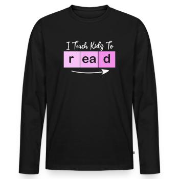J’apprends aux enfants à lire les professeurs de sciences Lecture - T-shirt manches longues Premium bio Homme - noir - Devant - Nico (187cm)