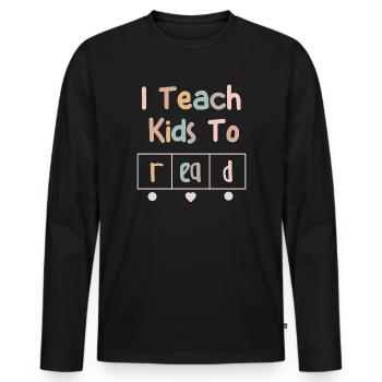 J’apprends aux enfants à lire les professeurs de sciences Lecture - T-shirt manches longues Premium bio Homme - noir - Devant - Nico (187cm)