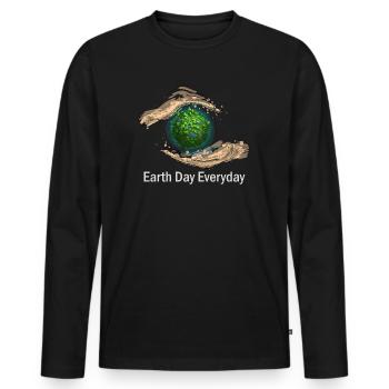 Earth Day Everyday Environmental Awareness - Men's Premium Organic Long Sleeve Shirt - black - Front - Nico (187cm)