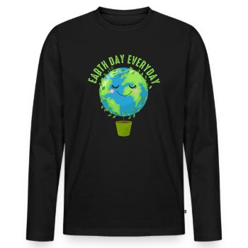 Earth Day Everyday Environmental Awareness - Men's Premium Organic Long Sleeve Shirt - black - Front - Nico (187cm)