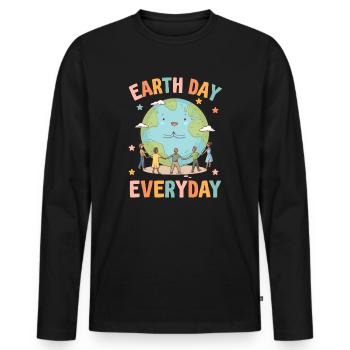 Earth Day Everyday Environmental Awareness - Men's Premium Organic Long Sleeve Shirt - black - Front - Nico (187cm)