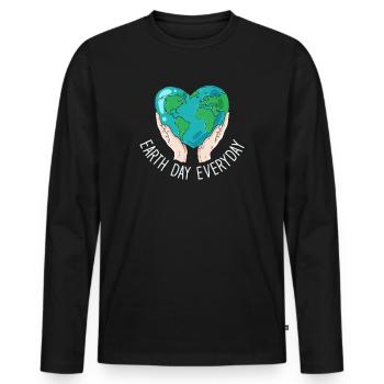 Earth Day Everyday Environmental Awareness - Men's Premium Organic Long Sleeve Shirt - black - Front - Nico (187cm)