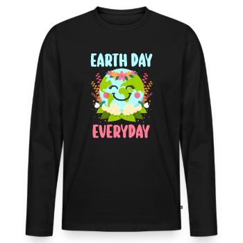 Earth Day Everyday Environmental Awareness - Men's Premium Organic Long Sleeve Shirt - black - Front - Nico (187cm)