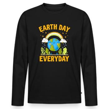 Earth Day Everyday Environmental Awareness - Men's Premium Organic Long Sleeve Shirt - black - Front - Nico (187cm)