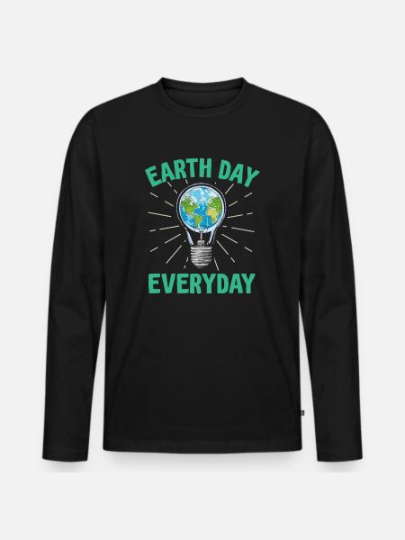 Earth Day Everyday Environmental Awareness - Men's Premium Organic Long Sleeve Shirt - black