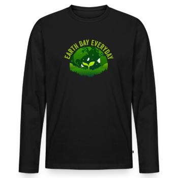 Earth Day Everyday Environmental Awareness - Men's Premium Organic Long Sleeve Shirt - black - Front - Nico (187cm)