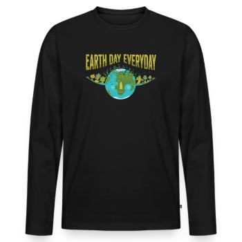 Earth Day Everyday Environmental Awareness - Men's Premium Organic Long Sleeve Shirt - black - Front - Nico (187cm)