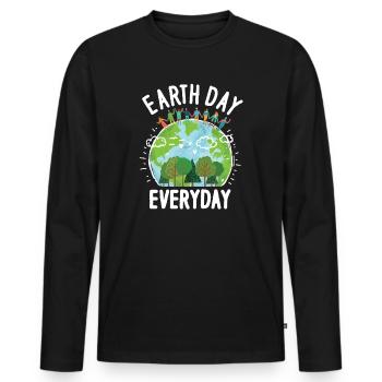Earth Day Everyday Environmental Awareness - Men's Premium Organic Long Sleeve Shirt - black - Front - Nico (187cm)