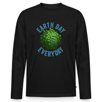 Earth Day Everyday Environmental Awareness - Men's Premium Organic Long Sleeve Shirt - black - Front - Nico (187cm)