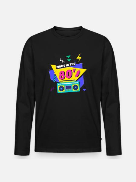 80's The 80s Music - Men's Premium Organic Long Sleeve Shirt - black