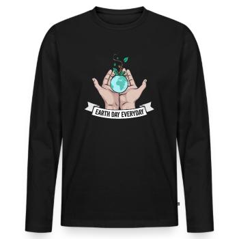 Earth Day Everyday Environmental Awareness - Men's Premium Organic Long Sleeve Shirt - black - Front - Nico (187cm)