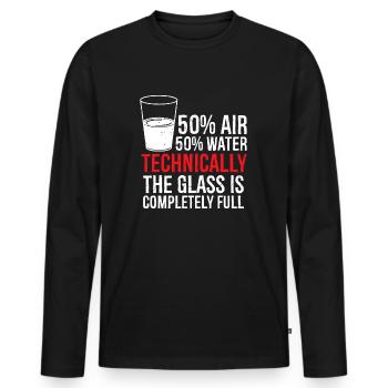 Funny Science, Physics Lover, Science Student - Men's Premium Organic Long Sleeve Shirt - black - Front - Nico (187cm)