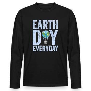 Earth Day Everyday Environmental Awareness - Men's Premium Organic Long Sleeve Shirt - black - Front - Nico (187cm)