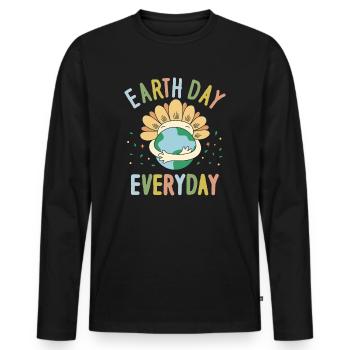 Earth Day Everyday Environmental Awareness - Men's Premium Organic Long Sleeve Shirt - black - Front - Nico (187cm)