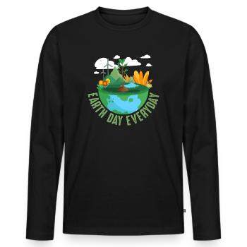 Earth Day Everyday Environmental Awareness - Men's Premium Organic Long Sleeve Shirt - black - Front - Nico (187cm)