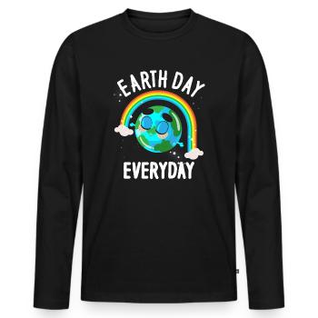 Earth Day Everyday Environmental Awareness - Men's Premium Organic Long Sleeve Shirt - black - Front - Nico (187cm)