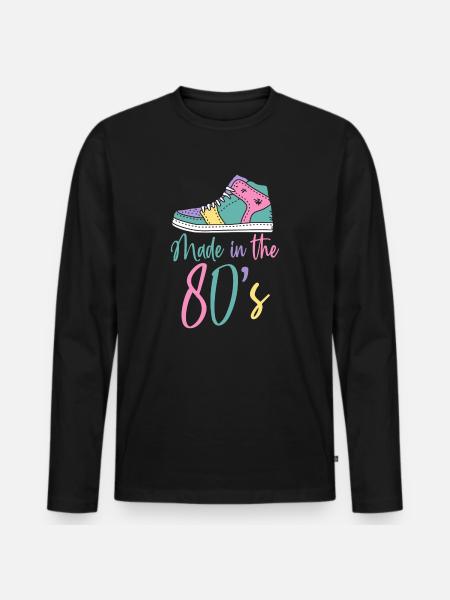 80's The 80s Music - Men's Premium Organic Long Sleeve Shirt - black