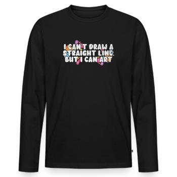 Ich kann keine gerade Linie zeichnen, aber ich kann Kunst - Männer Premium Bio Langarmshirt - Schwarz - Vorne - Nico (187cm)