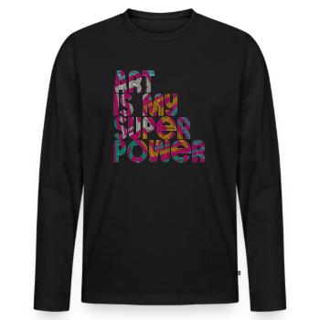 Art Is My Superpower - Men's Premium Organic Long Sleeve Shirt - black - Front - Nico (187cm)