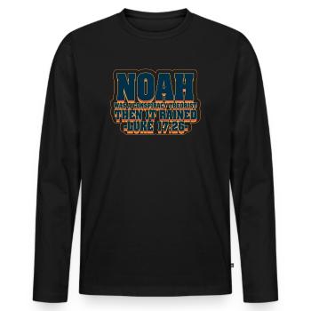 Noé était un théoricien du complot et il pleuvait - T-shirt manches longues Premium bio Homme - noir - Devant - Nico (187cm)