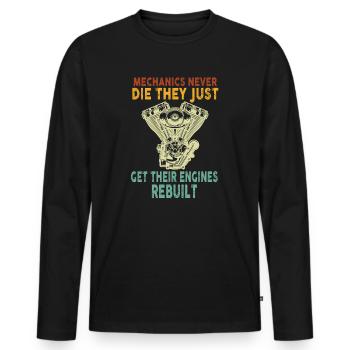 Mechaniker sterben nie Auto-Enthusiast - Männer Premium Bio Langarmshirt - Schwarz - Vorne - Nico (187cm)