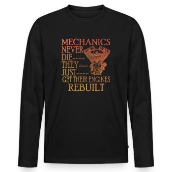 Mechaniker sterben nie Auto-Enthusiast - Männer Premium Bio Langarmshirt - Schwarz - Vorne - Nico (187cm)