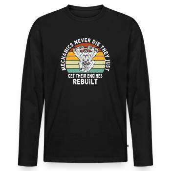 Mechaniker sterben nie Auto-Enthusiast - Männer Premium Bio Langarmshirt - Schwarz - Vorne - Nico (187cm)
