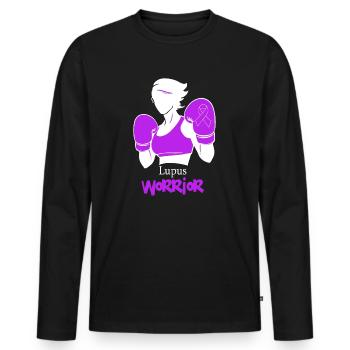 Lupus awareness for women, Lupus awareness - Men's Premium Organic Long Sleeve Shirt - black - Front - Nico (187cm)