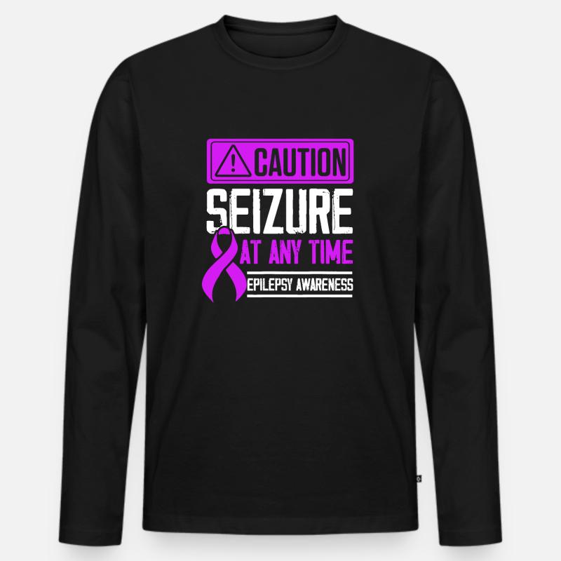 Epilepsie Bewusstsein Anfall Epileptischer Krieger - Männer Premium Bio Langarmshirt - Schwarz
