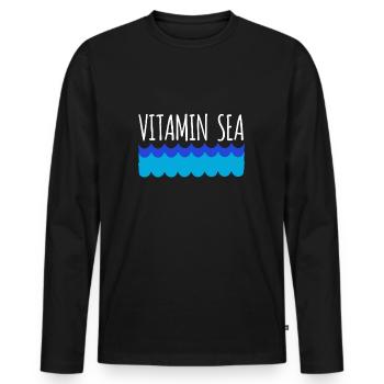 Vitamin Sea Funny Seaside Ocean Lover Cold Water - Men's Premium Organic Long Sleeve Shirt - black - Front - Nico (187cm)