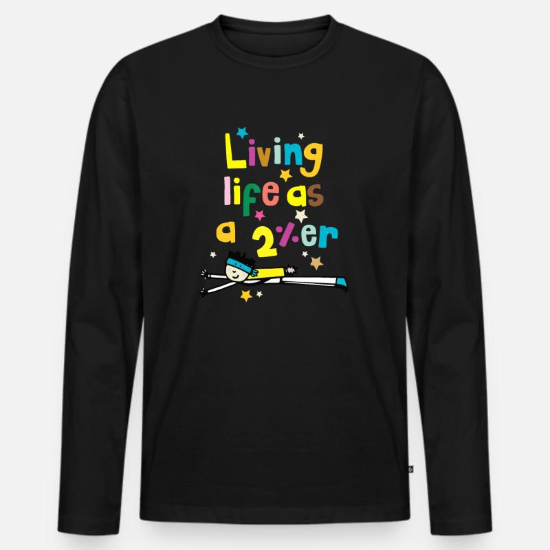 Das Leben als 2%er leben - Männer Premium Bio Langarmshirt - Schwarz