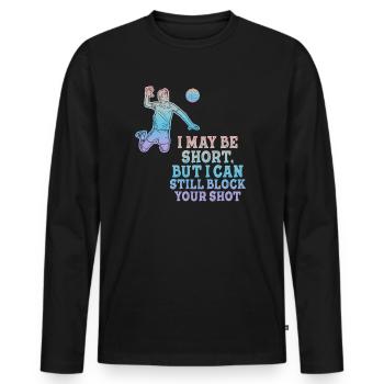 Je peux bloquer votre tir Volleyball de plage - T-shirt manches longues Premium bio Homme - noir - Devant - Nico (187cm)