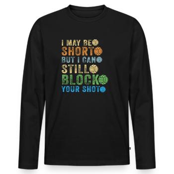 Je peux bloquer votre tir Volleyball de plage - T-shirt manches longues Premium bio Homme - noir - Devant - Nico (187cm)