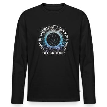 Je peux bloquer votre tir Volleyball de plage - T-shirt manches longues Premium bio Homme - noir - Devant - Nico (187cm)