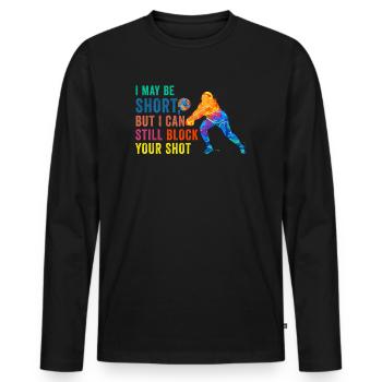 Je peux bloquer votre tir Volleyball de plage - T-shirt manches longues Premium bio Homme - noir - Devant - Nico (187cm)