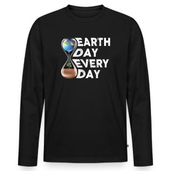 Earth Day Everyday Environmental Awareness - Men's Premium Organic Long Sleeve Shirt - black - Front - Nico (187cm)